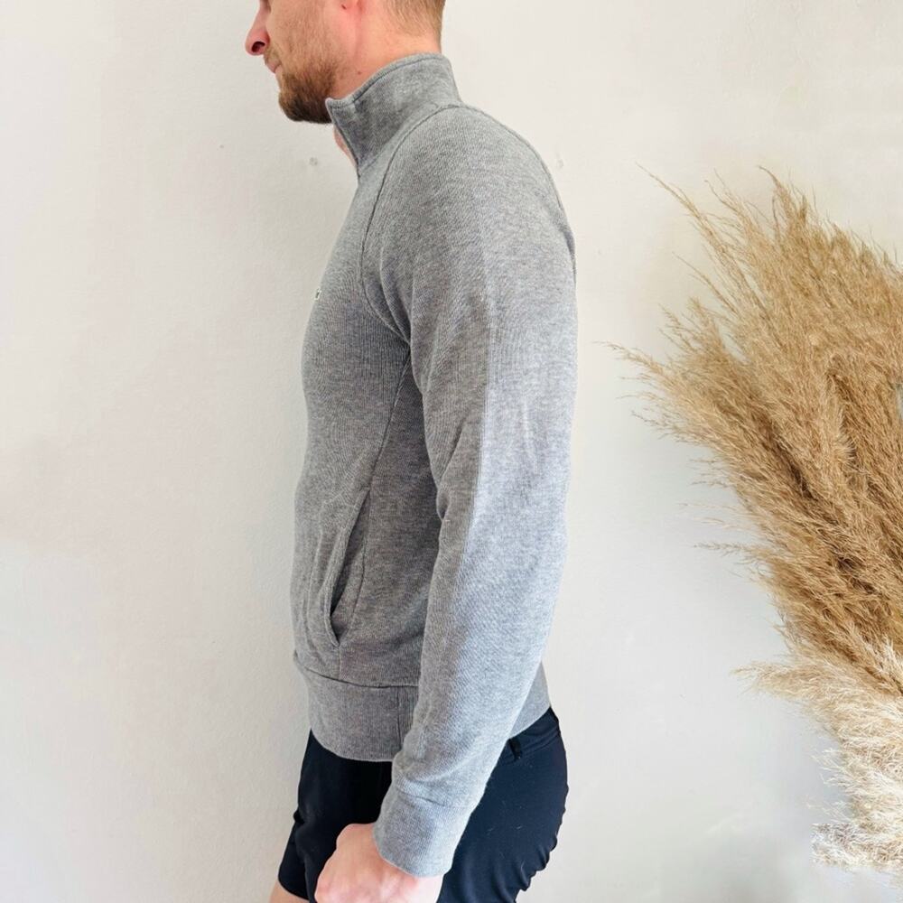 MENS LACOSTE Grey Navy Half Zip High Neck Pullover $170 Sweater Sweatshirt S - Picture 5 of 13